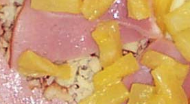 LJs pizza Ham and Pineappled pizza zoomed view