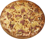 A fan favorite medium ham and pineapple pizza